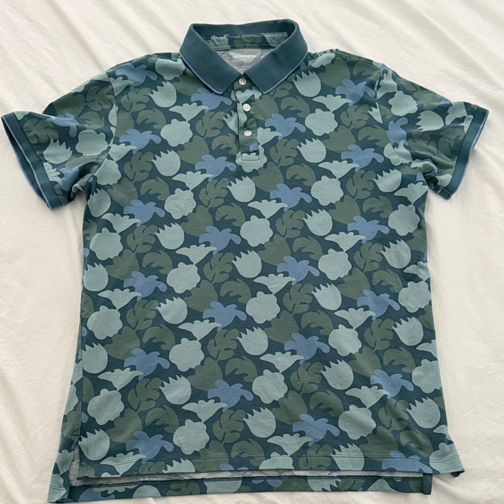 Bonobos Floral Camo Polo in Green and Blue